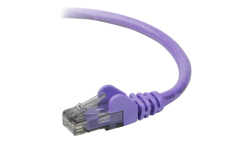 Belkin Cat5e/Cat5 15ft Purple Snagless Ethernet Patch Cable, PVC, UTP, 24 AWG, RJ45, M/M, 350MHz, 15'