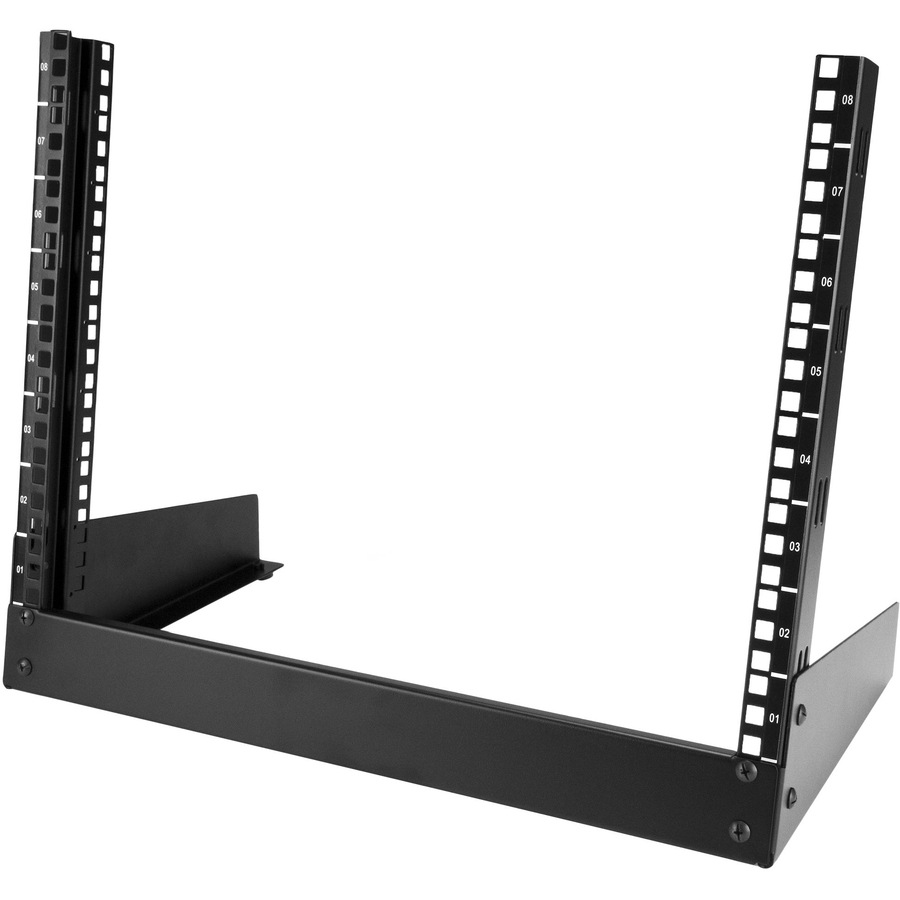 StarTech.com 2-Post 8U Desktop Server Rack, 19in Computer Rack, Small Home/
