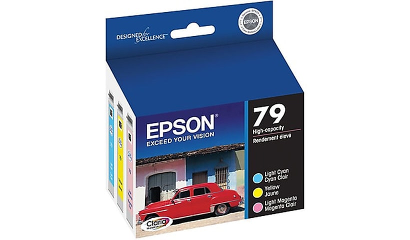 Epson 79 with Sensor - 3-pack - yellow, light magenta, light cyan - original - ink cartridge