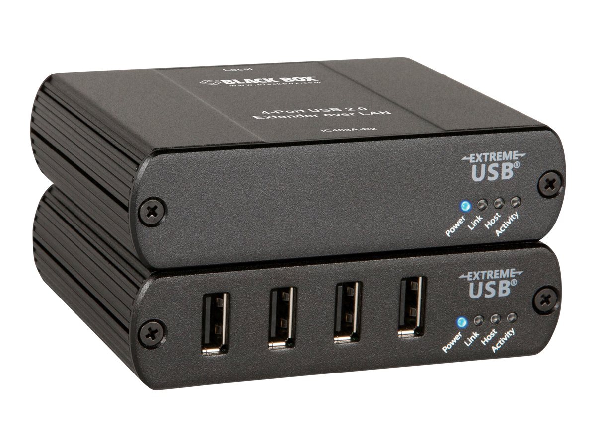 Black Box USB 2.0 Extender LAN, 4-Port - USB extender