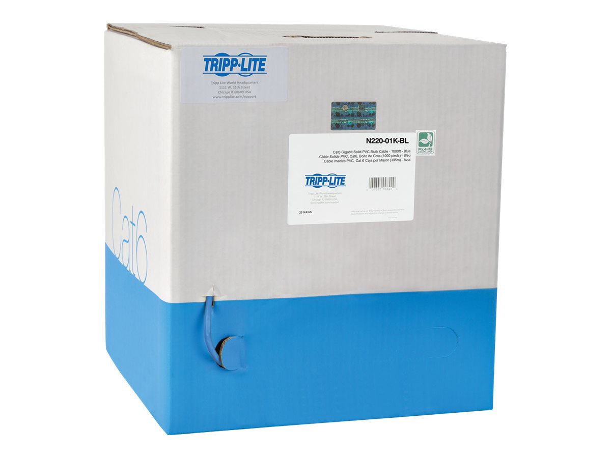 Eaton Tripp Lite Series Cat6 Gigabit Bulk UTP Stranded 24 AWG CMR PVC Cable, Blue, 1000 ft. (304.8 m) TAA - bulk cable -