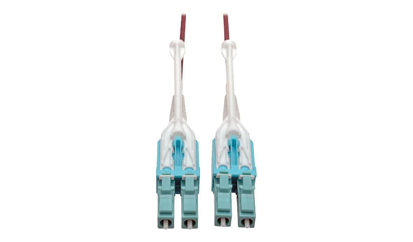 Eaton Tripp Lite Series 10G Duplex Multimode 50/125 OM4 LSZH Fiber Optic Cable (LC/LC), Push/Pull Tabs, Magenta, 1 m -
