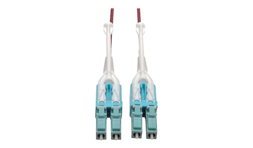 Eaton Tripp Lite Series 10G Duplex Multimode 50/125 OM4 LSZH Fiber Optic Cable (LC/LC), Push/Pull Tabs, Magenta, 2 m -