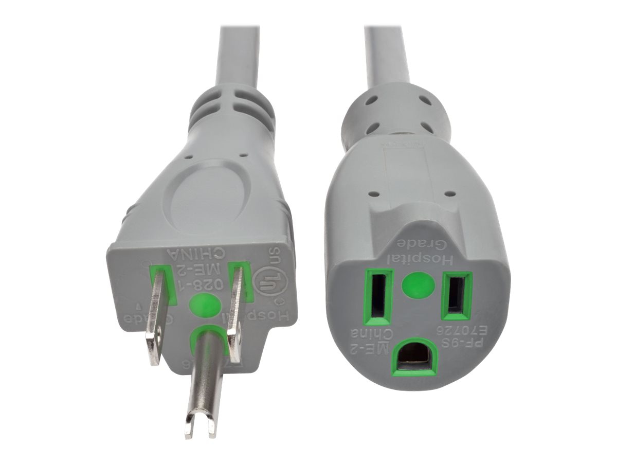 Eaton Tripp Lite Series Hospital-Grade Extension Cord, NEMA 5-15P to NEMA 5-15R - Green Dot, 13A, 125V, 16 AWG, 15 ft.