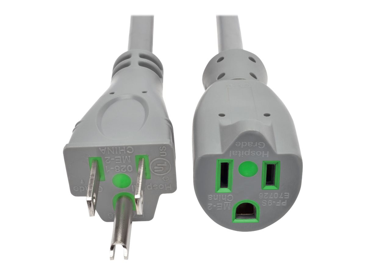 Eaton Tripp Lite Series Hospital-Grade Extension Cord, NEMA 5-15P to NEMA 5-15R - Green Dot, 15A, 125V, 14 AWG, 15 ft.