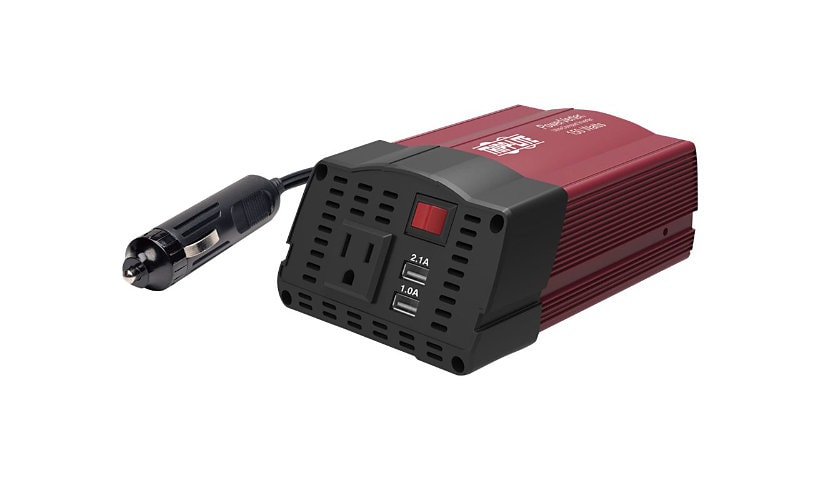 Tripp Lite 150W Compact Car Inverter 12V 120V 2-Port USB Charging 1 Outlet - DC to AC power inverter - 150 Watt