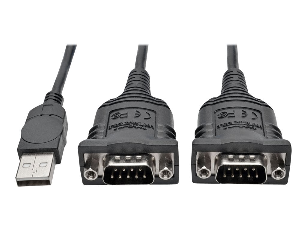 Tripp Lite 6ft 2-Port USB DB9/ RS 232 Serial Adapter FTDI, w/ COM Retention - serial adapter - USB - RS-232 x 2 - - USB Adapters - CDW.com