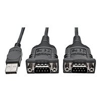 Tripp Lite 6ft 2-Port USB to DB9/ RS 232 Serial Adapter FTDI, COM Retention