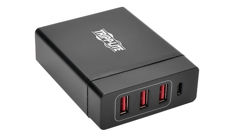 Tripp Lite 4-Port USB Charging Station with USB-C Charging and USB-A Auto-Sensing Ports power adapter - 3 x USB Type A,