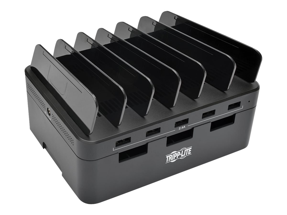 Tripp Lite 10-Port USB Charging Station Hub w Adjustable Storage Tablet /  Smartphone / iPad / Iphone 5V 21A 105W power - U280-010-ST - USB Hubs 