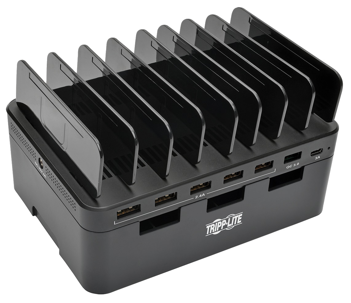 Eaton Tripp Lite Series 7-Port USB Charging Station Hub w/ Quick Charge 3.0, USB-C Port, Device Storage, 5V 4A (60W) USB