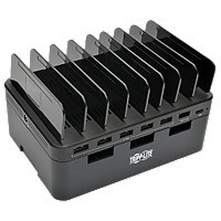 Tripp Lite 7-Port USB Charging Station Hub w/ Quick Charge 3.0, USB-C Port, Device Storage, 5V 4A (60W) USB Charge