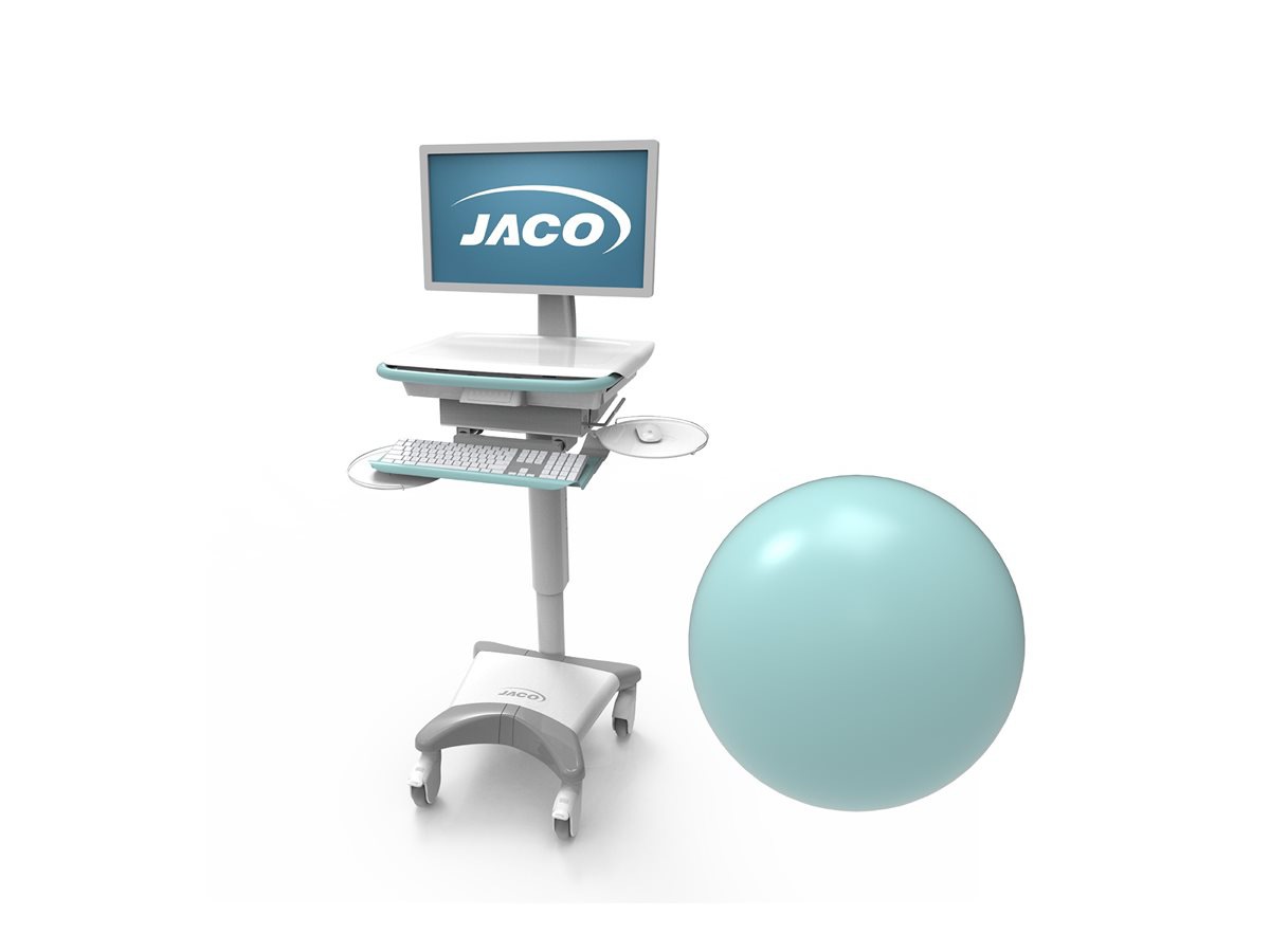 JACO Customization, Accent Color, Pastel Turquoise, RAL6034, Antimicrobial Powder Coat, Smooth Gloss - setup fee