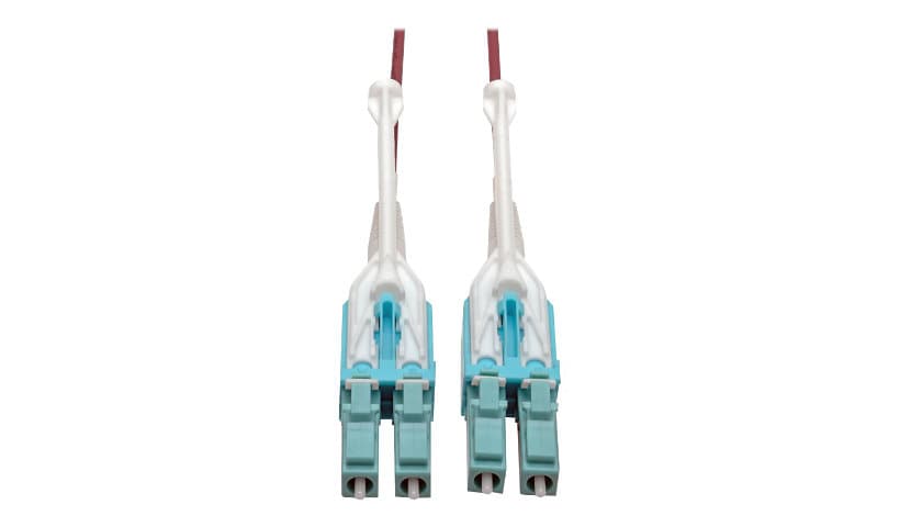 Eaton Tripp Lite Series 10G Duplex Multimode 50/125 OM4 LSZH Fiber Optic Cable (LC/LC), Push/Pull Tabs, Magenta, 5 m -