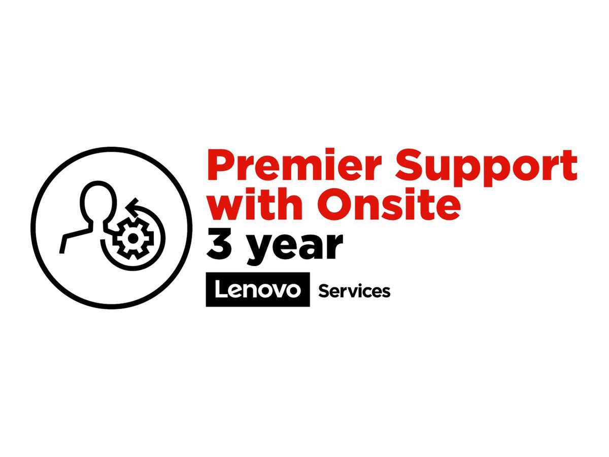Lenovo Onsite + Premier Support - extended service agreement - 3 years - on-site