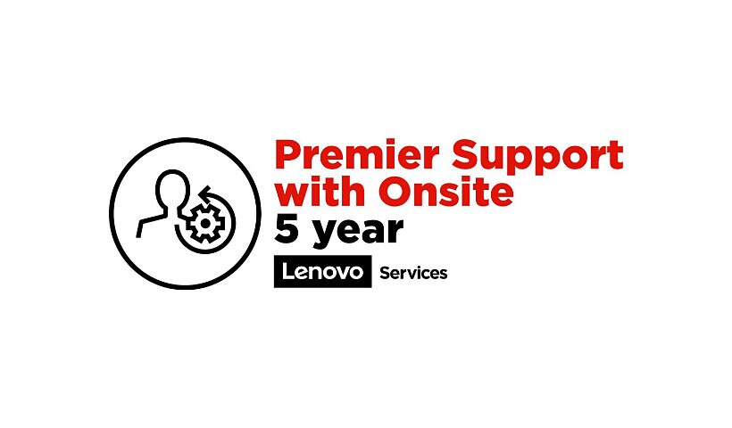 Lenovo Onsite + Premier Support - extended service agreement - 5 years - on-site
