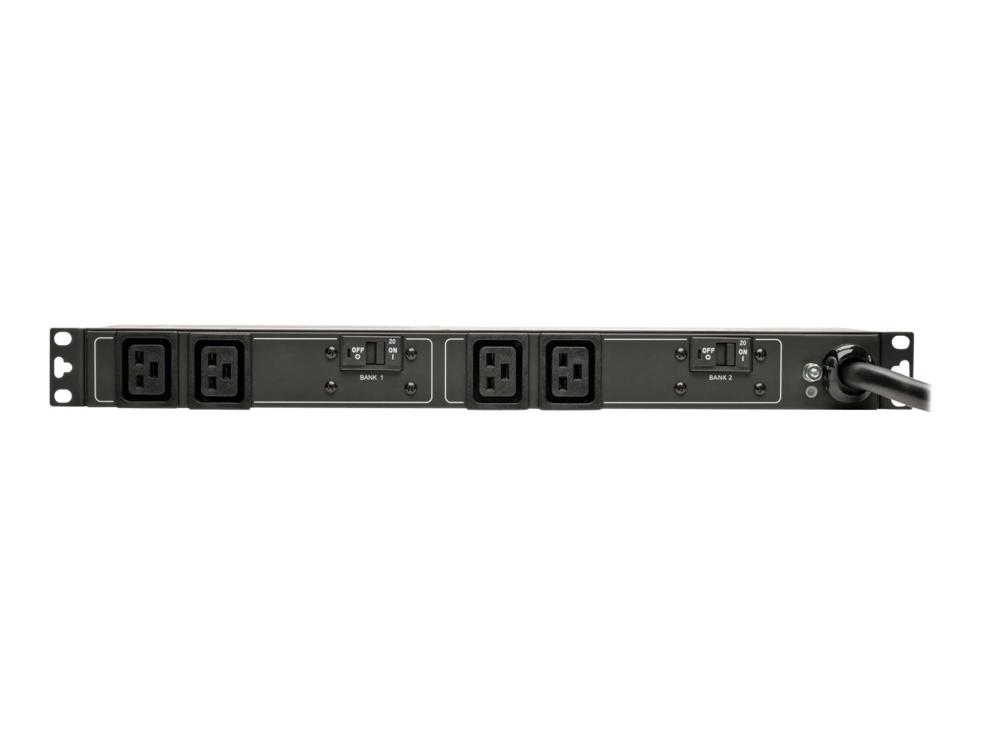 Tripp Lite PDU Basic 208V / 240V 30A 5/5.8kW C19 4 Outlet L6-30P Horizontal 1U - power distribution unit