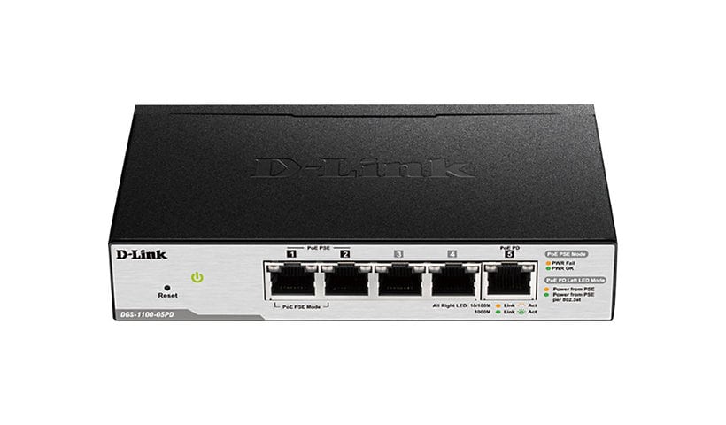 D-Link Smart Managed Switch DGS-1100-05PD - switch - 5 ports - smart