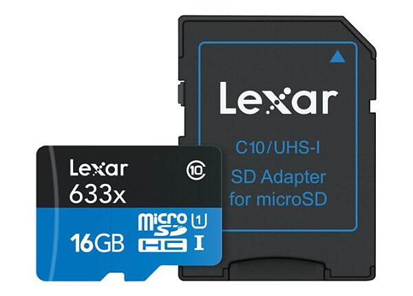 Lexar High Performance - flash memory card - 16 GB - microSDHC UHS-I