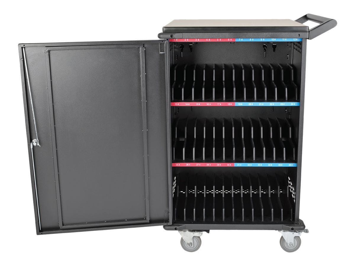 Laptop and Tablet Storage Cart, Mobile Charging Cart and Cabinet for Up to  36 Units, with Charging Port Screen Size Up to 17, Fits Chromebook