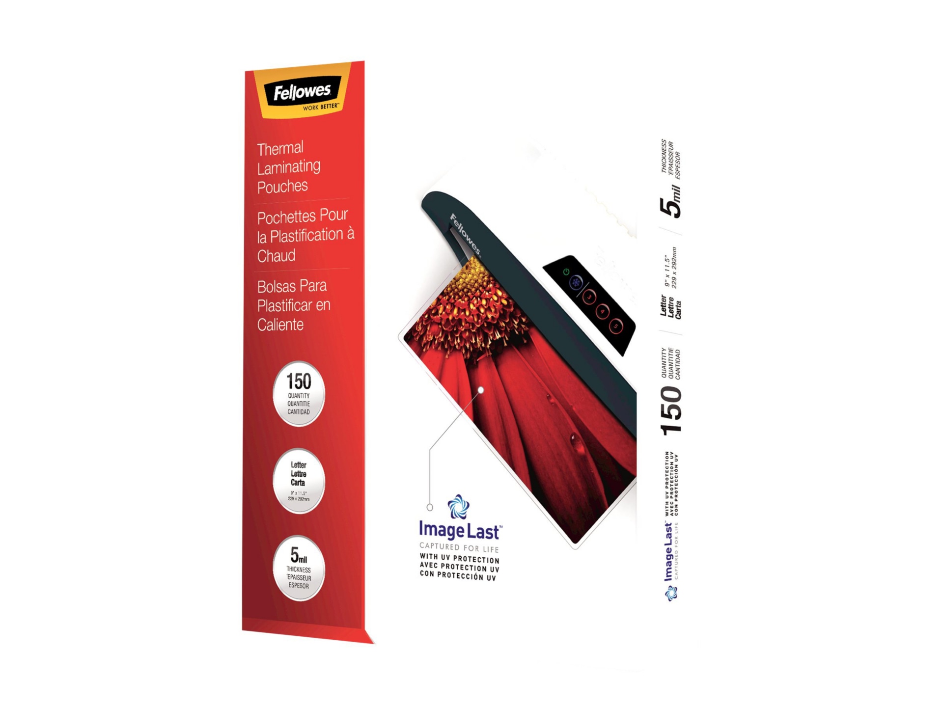 Fellowes - 150-pack - glossy - Letter - lamination pouches