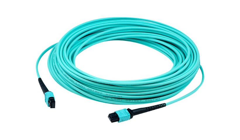 Proline 1.5m MPO (M)/MPO (F) 12-Strand Aqua OM4 Crossover Duplex OFNR Cable