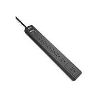 APC 7-Outlet Surge Protector, 6ft Cord 1440 Joules Essential Series, Black