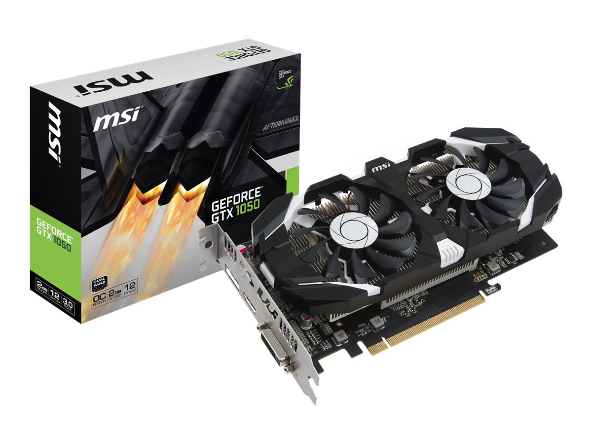 MSI GTX 1050 2GT OC - graphics card - NVIDIA GeForce GTX 1050 - 2 GB