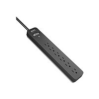 APC 6-Outlet Surge Protector, 3ft Cord 540 Joules Essential Series, Black