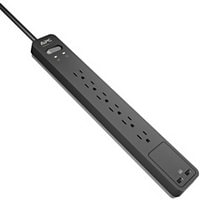 APC 6-Outlet 2-USB Surge Protector, 6ft Cord 1080 Joules Essential, Black