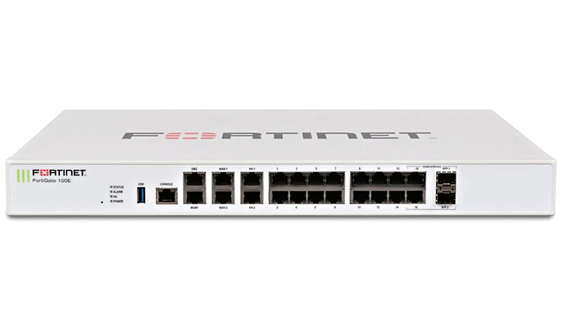 Fortinet FortiGate 100E - UTM Bundle - security appliance - with 2 years Fo