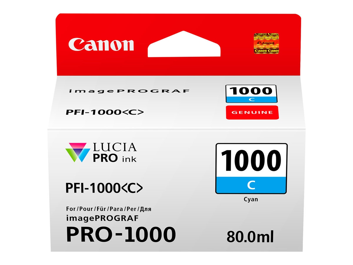 Thumbnail 2 of 3 for Canon PFI-1000 C - cyan - original - ink tank