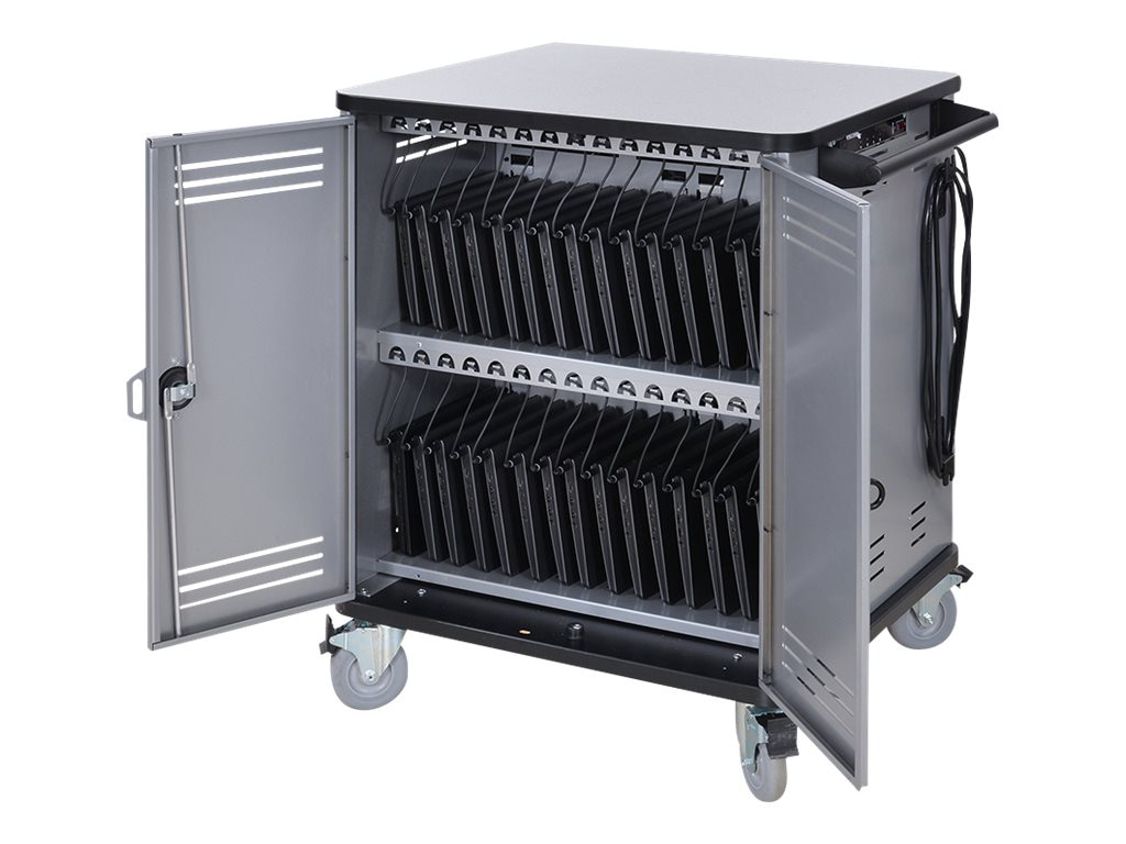 Spectrum Pro32 Notebook Cart cart - for 32 notebooks - warm gray, white fie