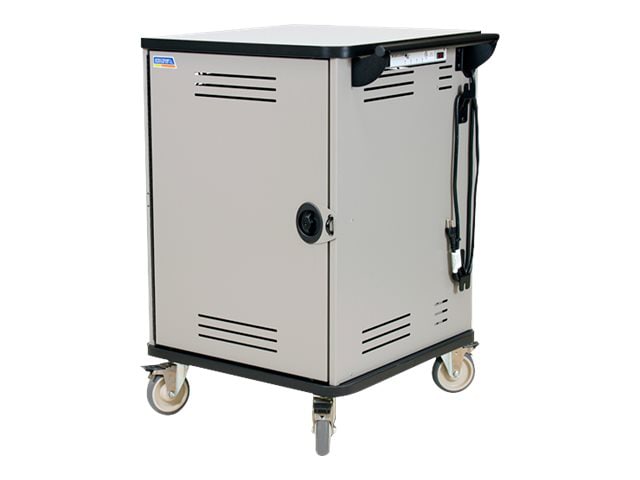 Spectrum Cloud32 Chromebook Cart cart - for 32 netbooks - warm gray, white fiesta - with 5" Balloon Wheels, eLogix Timer