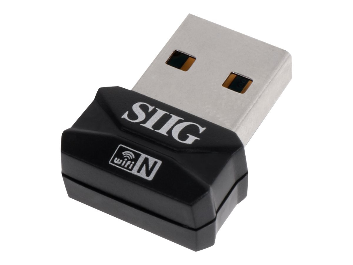 SIIG Wireless-N Mini USB Wi-Fi Adapter - network adapter - 2.0 - JU-WR0112-S2 - -