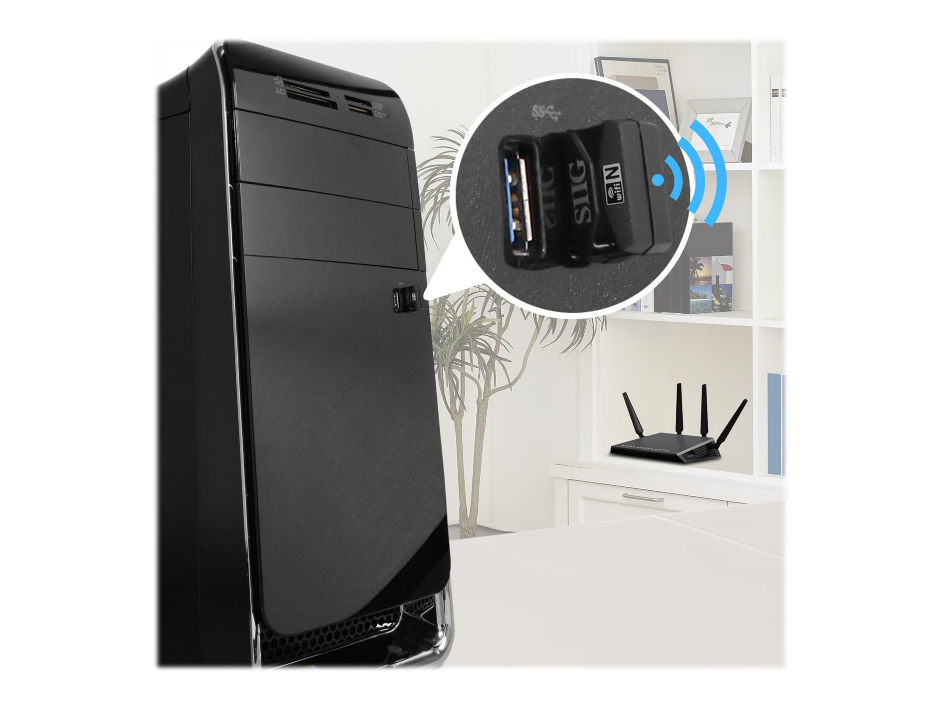 Thumbnail 4 of 4 for SIIG Wireless-N Mini USB Wi-Fi Adapter - network adapter - USB 2.0