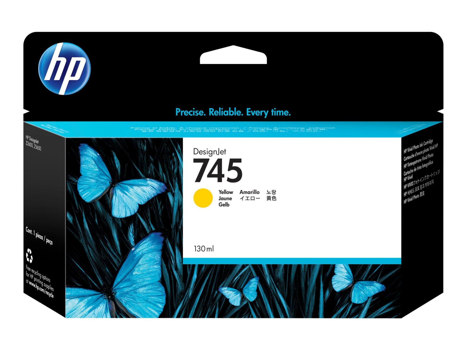 HP 745 Original Standard Yield Inkjet Ink Cartridge - Yellow - 1 Pack