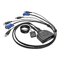 Tripp Lite 2-Port USB/VGA Cable KVM Switch with Cables and USB Peripheral Sharing - KVM / USB switch - 2 ports