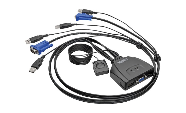 Tripp Lite 2-Port USB/VGA Cable KVM Switch with Cables and USB Peripheral  Sharing - KVM / USB switch - 2 ports - B032-VU2 - KVM Cables 