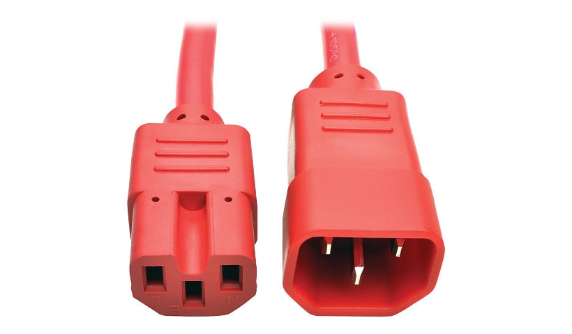 Eaton Tripp Lite Series Power Cord C14 to C15 - Heavy-Duty, 15A, 250V, 14 AWG, 6 ft. (1,83 m), Red - power cable - IEC