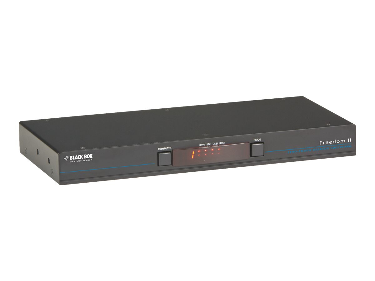 Black Box KVM Switch 4-Port USB Freedom II - keyboard/mouse/USB/audio switch - 4 ports - TAA Compliant