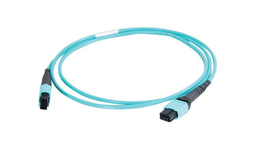 C2G 15m MPO Fiber Array Cable Method A OM4 Riser Rated (OFNR) - Aqua - 50ft