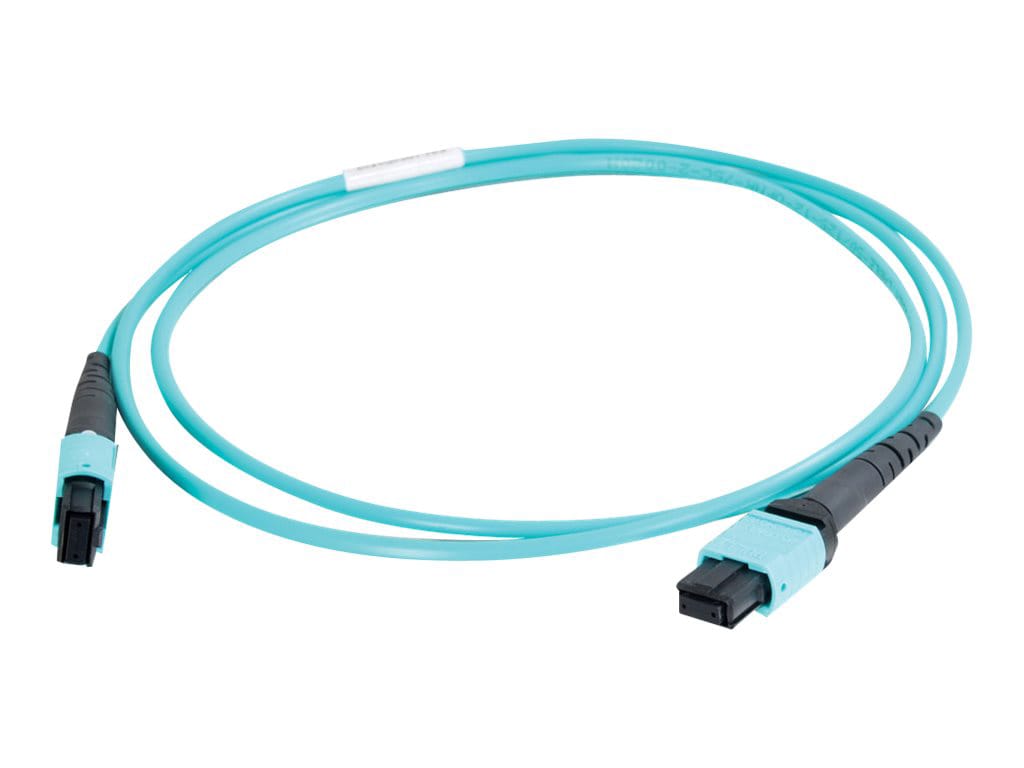 C2G 10m MPO Fiber Array Cable Method B OM3 Riser Rated (OFNR) - Aqua - 33ft - network cable - 10 m - aqua