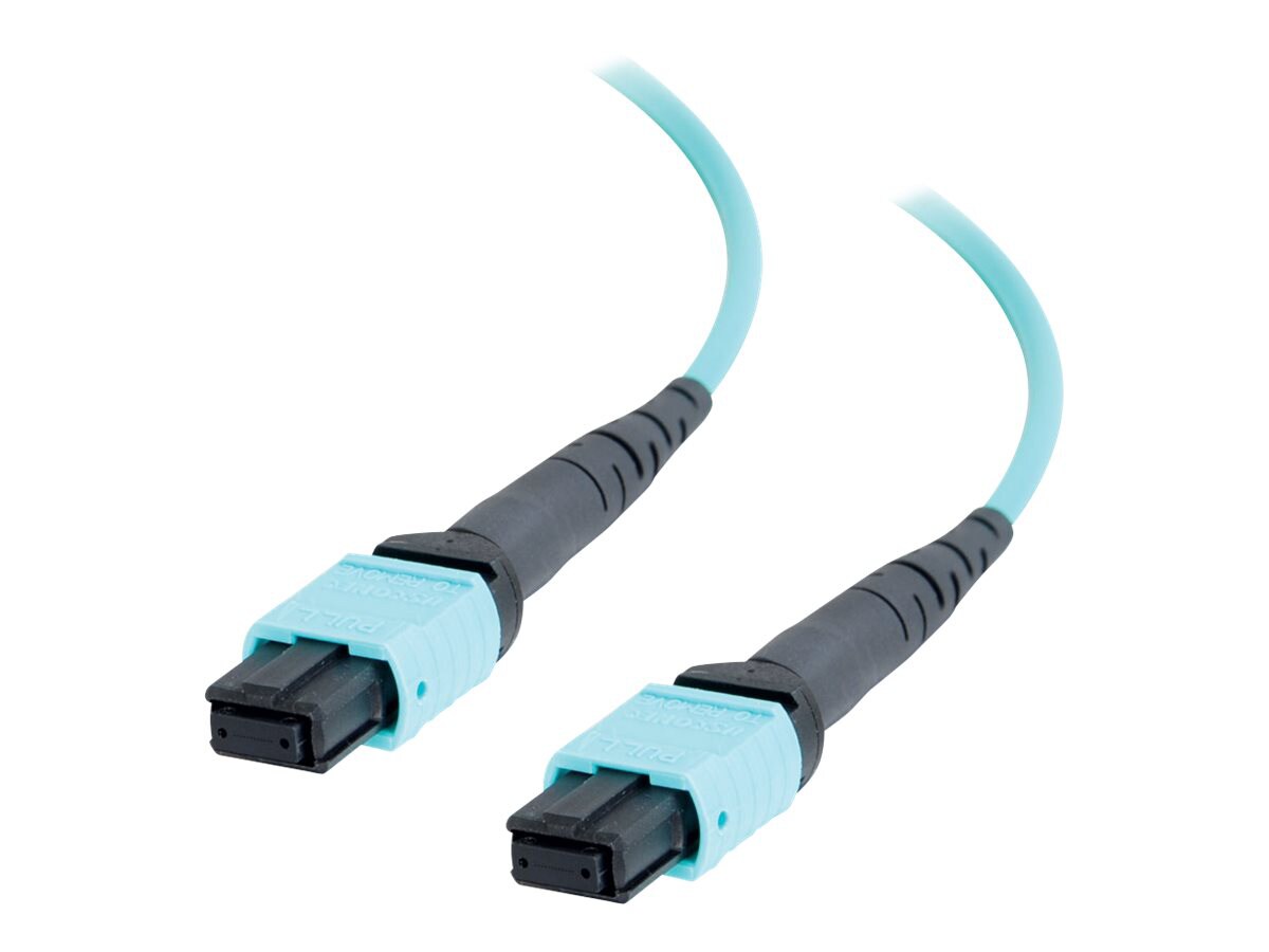 C2G 10m MPO Fiber Array Cable Method B OM4 Riser Rated (OFNR) - Aqua - 33ft - network cable - 10 m - aqua