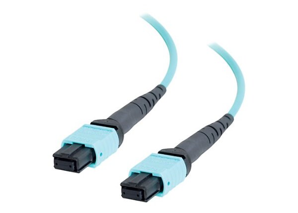 C2G 5m MPO to MPO Fiber Array Cable Method B OM4 Plenum Rated (OFNP) - Aqua - network cable - 16.4 ft - aqua