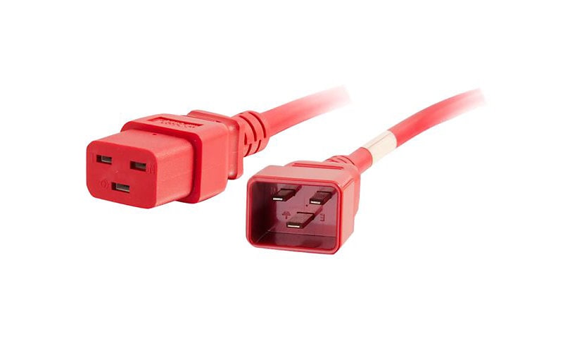 C2G 1ft 12AWG Power Cord (IEC320C20 to IEC320C19) - Red - power cable - IEC