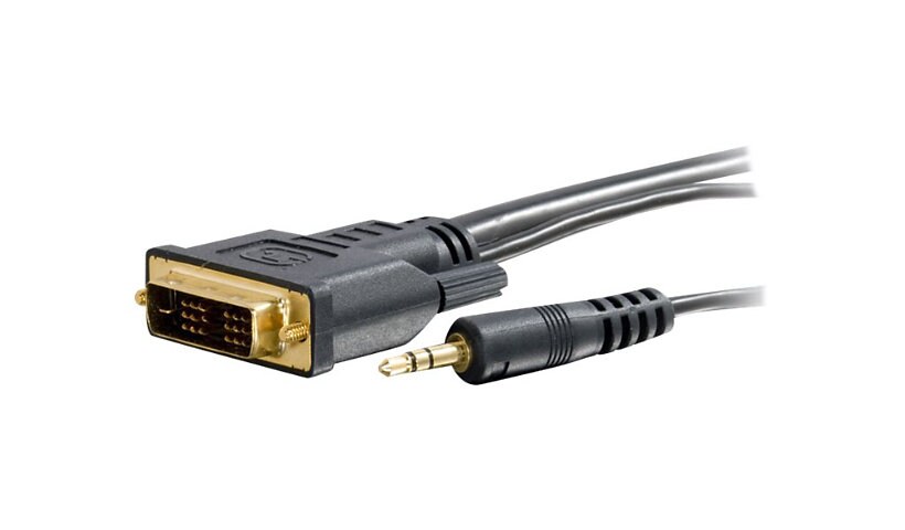 C2G 10ft Pro Series Single Link DVI-D + 3.5mm A/V Cable M/M - In-Wall CL2-R
