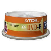 TDK DVD-R Media, 15-pack Spindle
