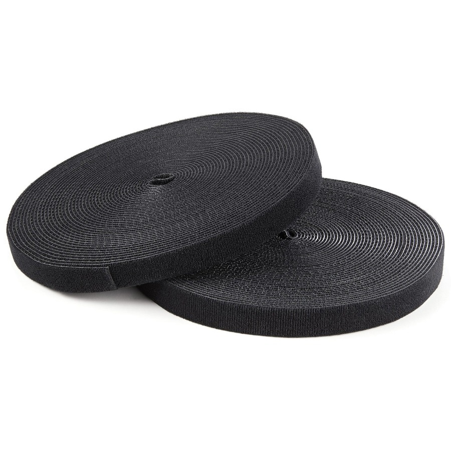 StarTech.com 100ft (30.5m) Hook and Loop Roll, Black, Cut-to-Size Reusable