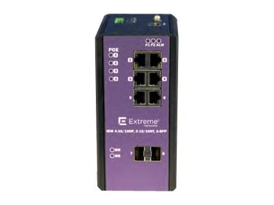 Extreme Networks ExtremeSwitching Industrial Ethernet Switches ISW 4-10/100P, 2-10/100T, 2-SFP - switch - 4 ports -